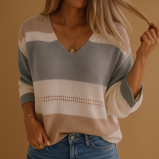 Cozy Lightweight Oversized Women’s Sweater – Soft, Breathable Knit in Neutral Tones, Perfect for All-Season Comfort