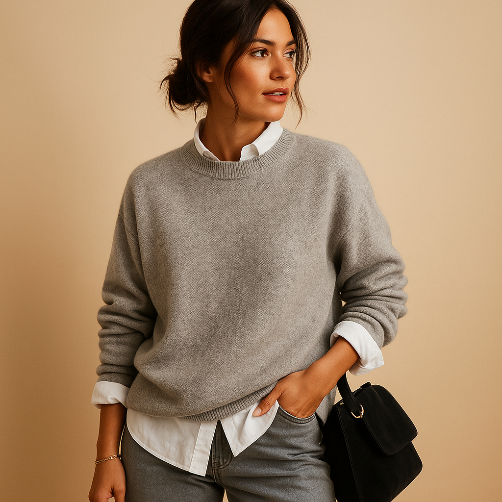 Elegant Women's Woolen Sweater - Minimalist Design, Comfortable Fit, Available in Black, Beige, Taupe, Sizes S to 3XL 3