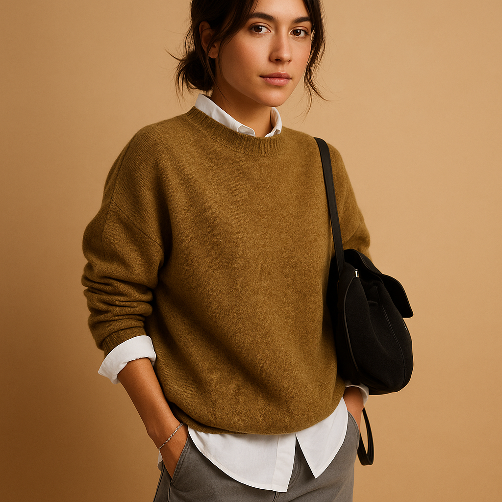Elegant Women's Woolen Sweater - Minimalist Design, Comfortable Fit, Available in Black, Beige, Taupe, Sizes S to 3XL 4