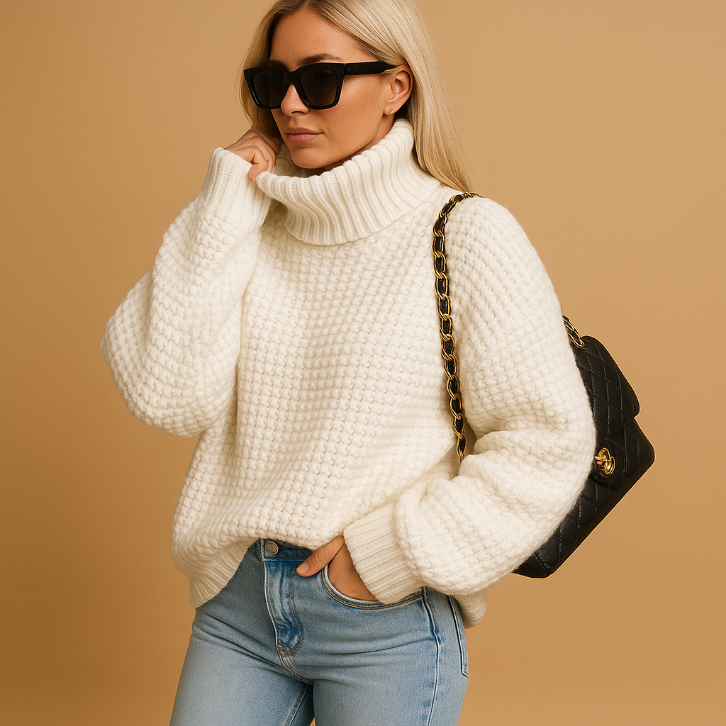 Warm Knitted Women's Sweater – Relaxed Fit, Breathable Knit, Available in Multiple Colors 0