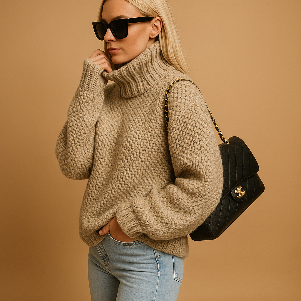 Warm Knitted Women's Sweater – Relaxed Fit, Breathable Knit, Available in Multiple Colors 1